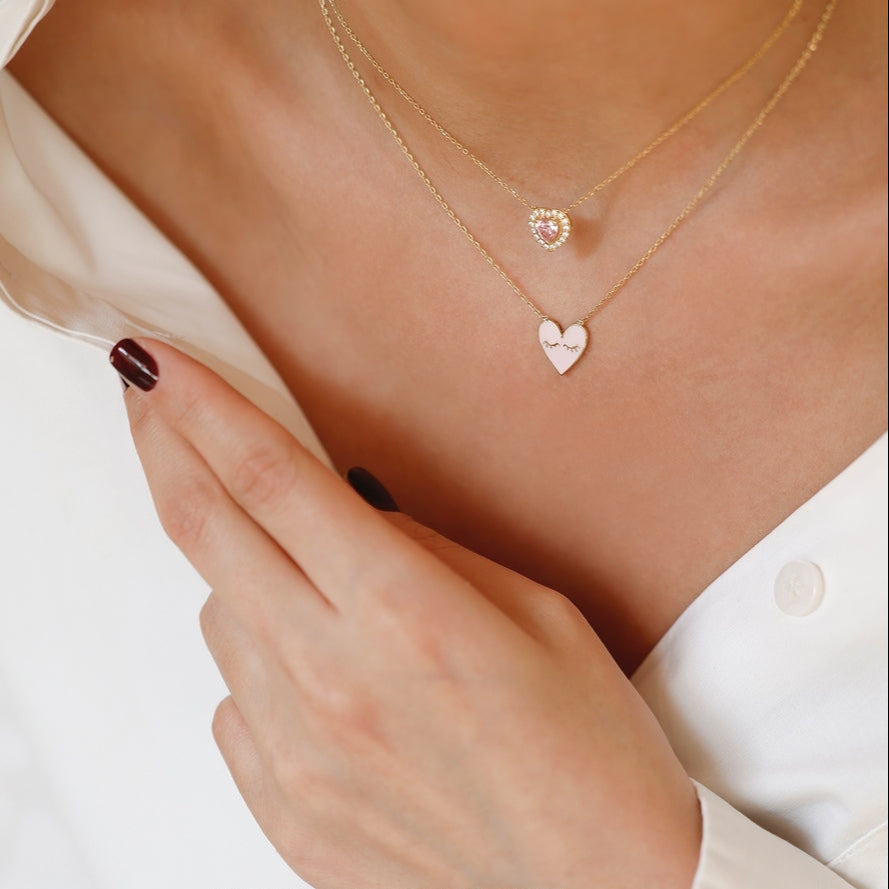 Enamel Heart On Chain
