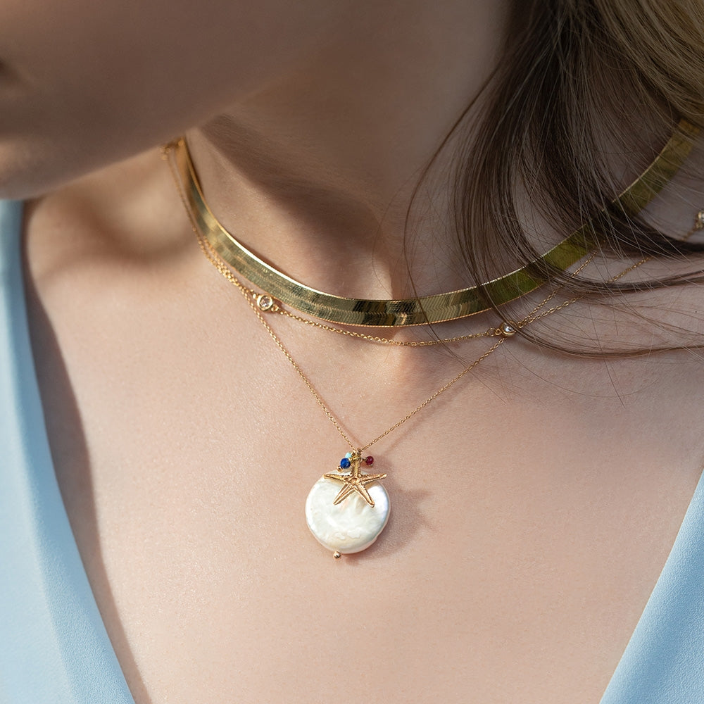 Starfish & Pearl Necklace