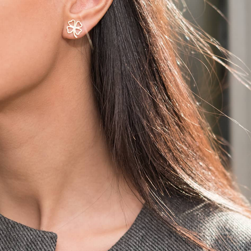 Heart Clover Studs