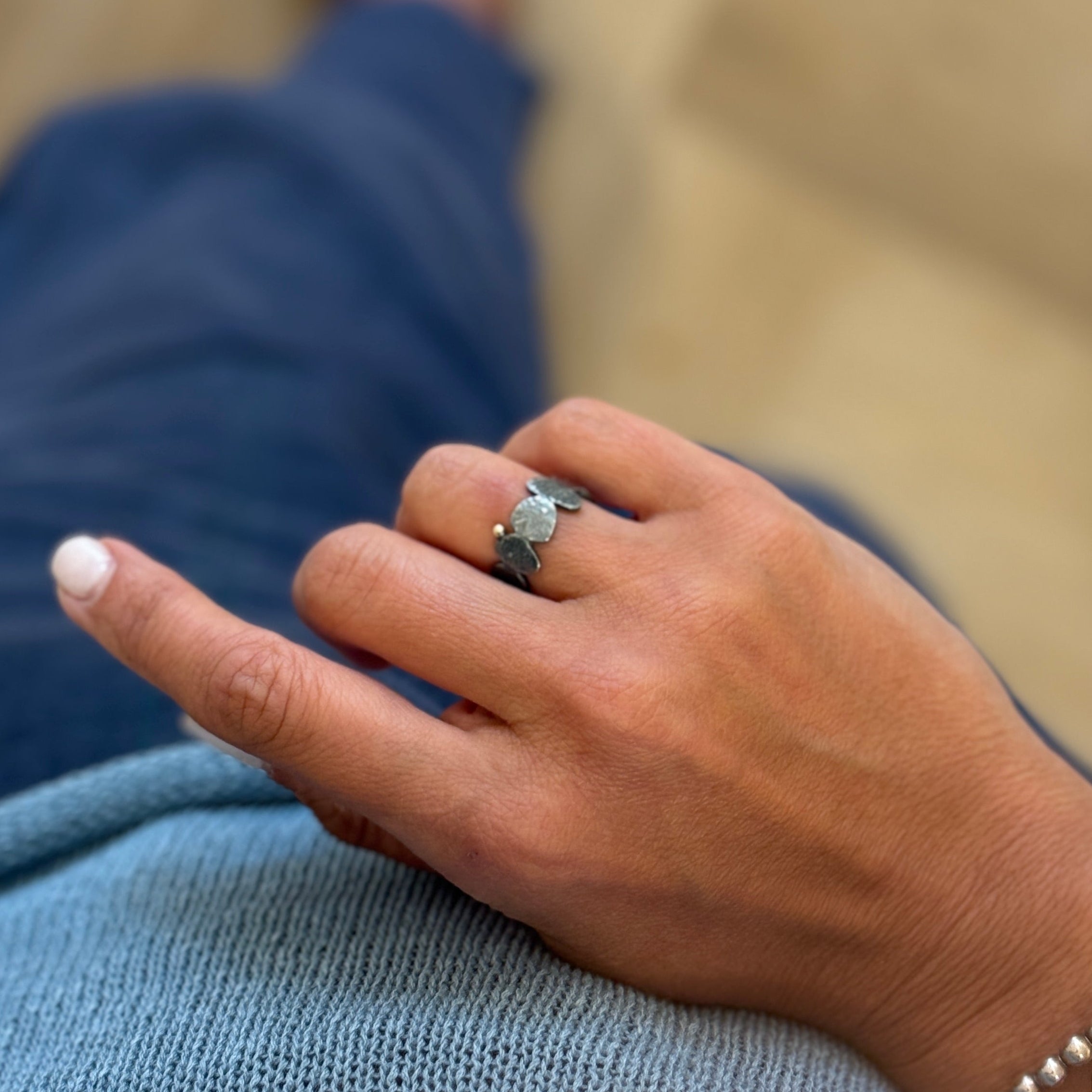 Rustic Modern Sterling Silver Ring - Ring - Kia Concept Store