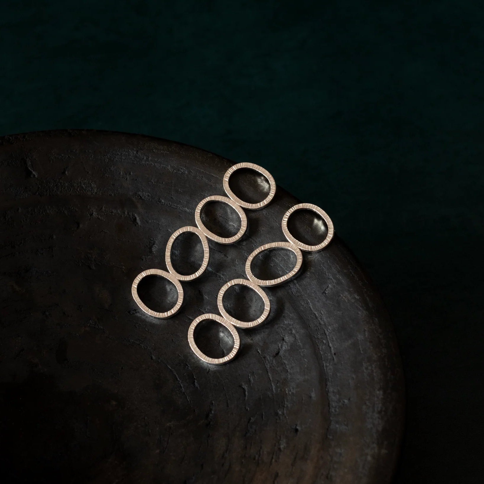 Textured Sterling Silver Hoop Stud Earrings - Earrings - Kia Concept Store